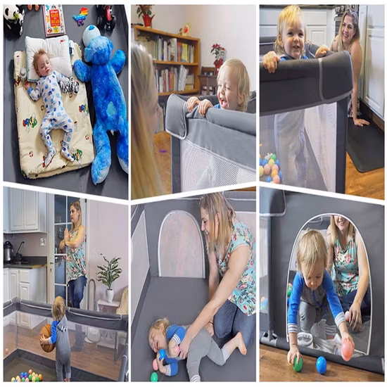 大型折りたたみ式ポータブルベビーベビーサークル子供の安全メッシュベビーベビーサークル